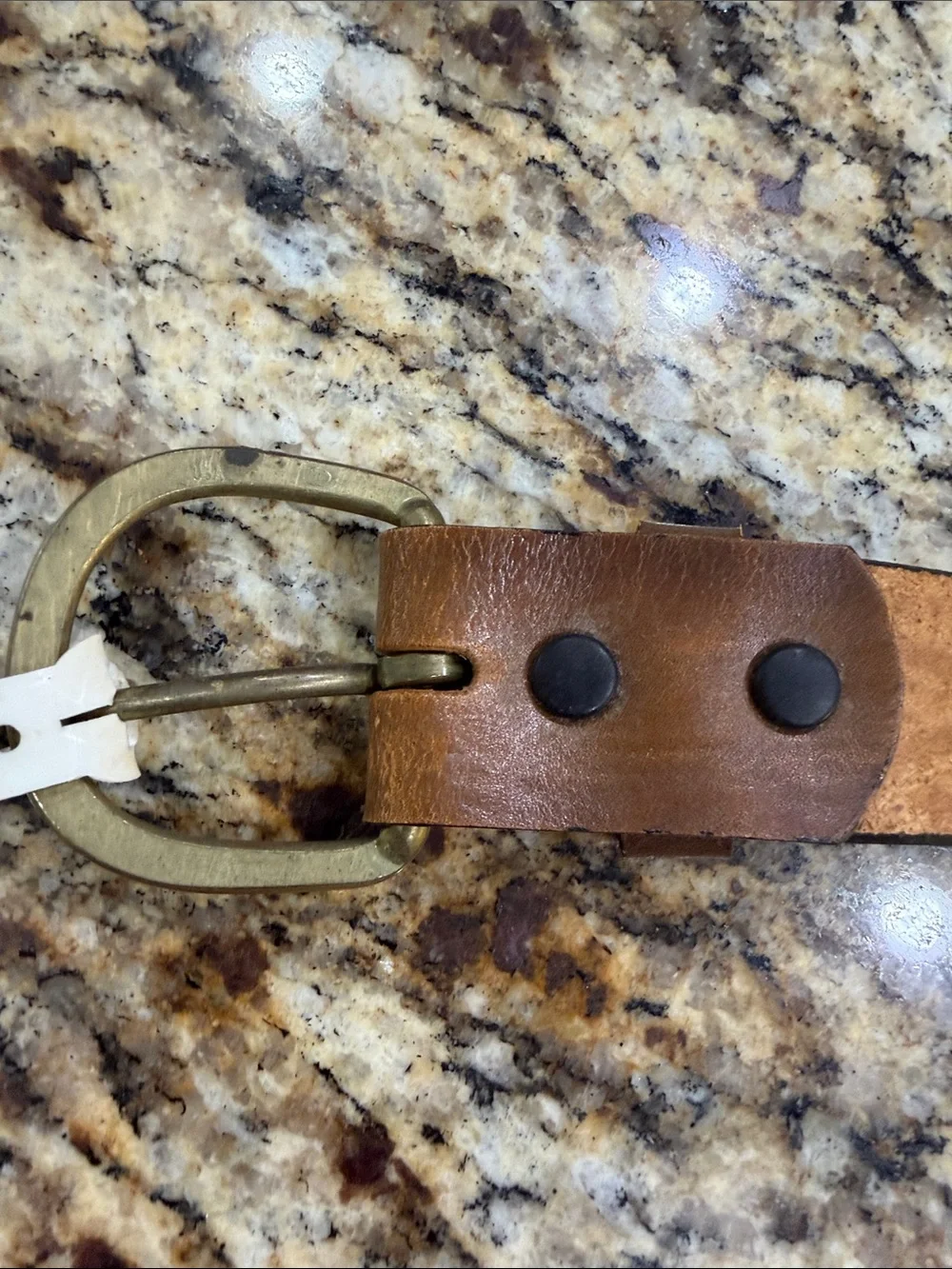 Women’s Wrangler Leather Belt in Warm Brown with Brass Buckle